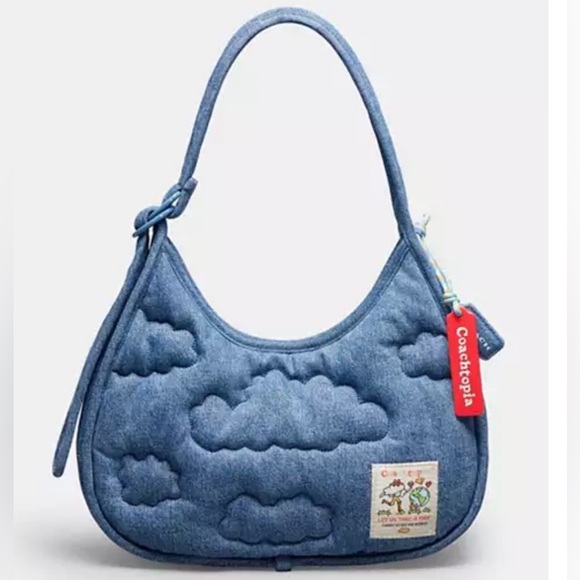 Coachtopia Handbags - 💙Coach NWT Coachtopia Blue Denim Ergo Shoulder Bag With Cloud Quilting
